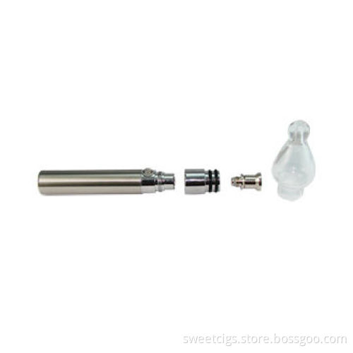 Glass globe dry herb vaporizer with evod battery